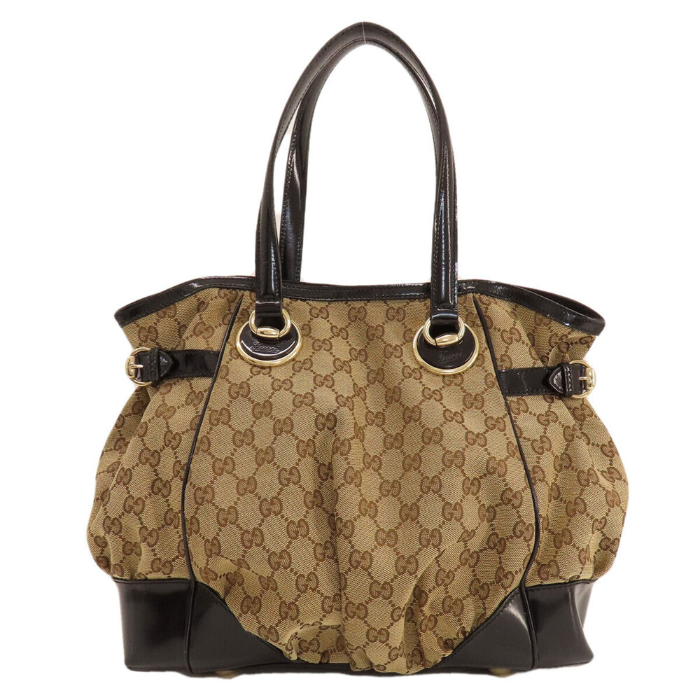 Gucci GG Pattern Full Moon Tote Bag monogram leather Black - Picture 2 of 11